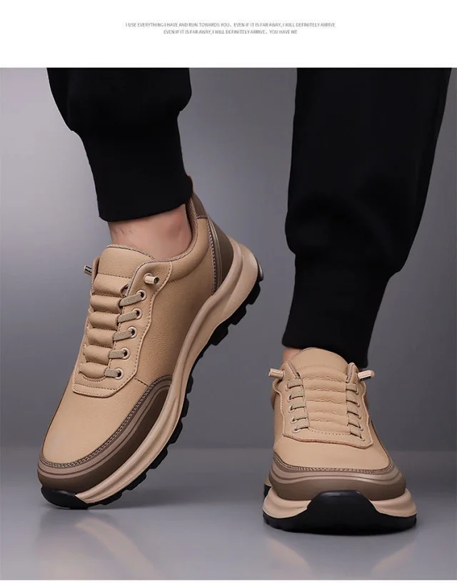 Men's Slip-On Leather Fashion Sneakers Detail