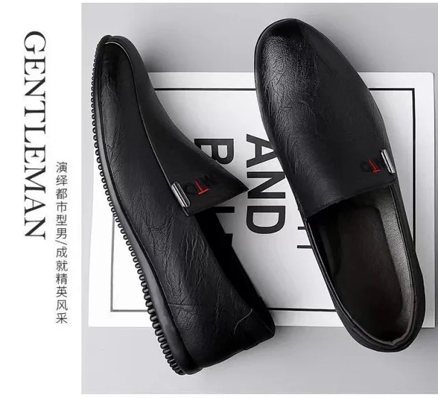 Men's Casual Leather Slip-On Driving Shoes Detail
