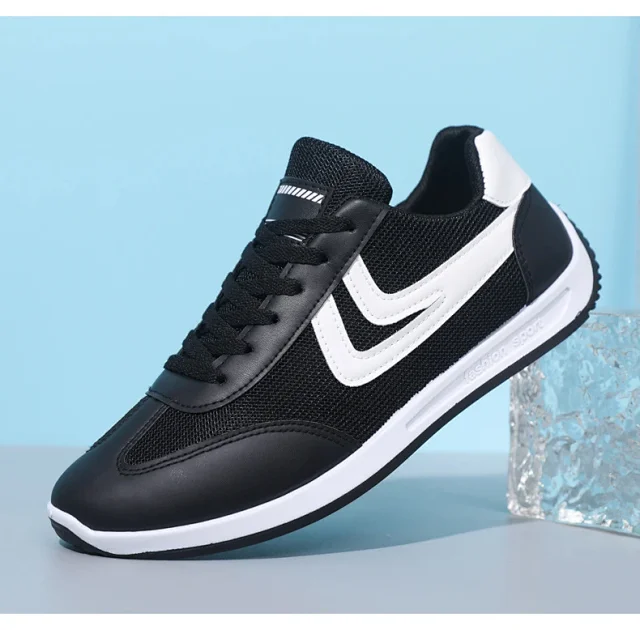Men's Summer Breathable White Casual Sneakers Detail