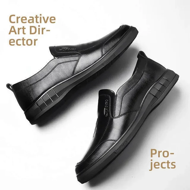 Men's PU Leather Smart-Casual British Shoes Detail