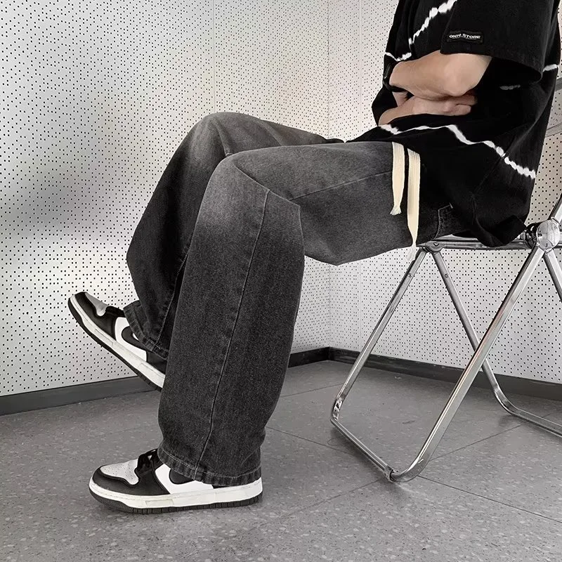 Men's Summer Drawstring Wide Leg Jeans