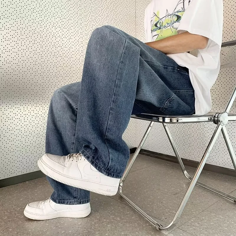 Men's Summer Drawstring Wide Leg Jeans