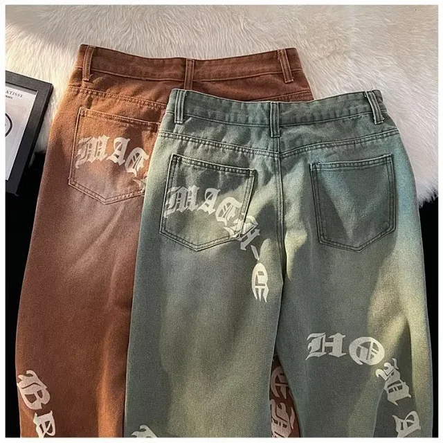 Men's Grunge Washed Denim Pants Detail
