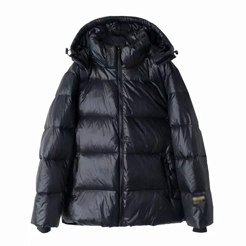 Black Gold Unisex Hooded Puffer Jacket