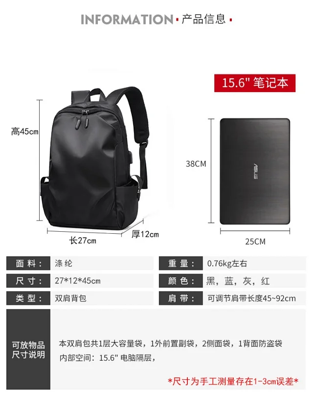 Water-Resistant Printed Travel Backpack Detail