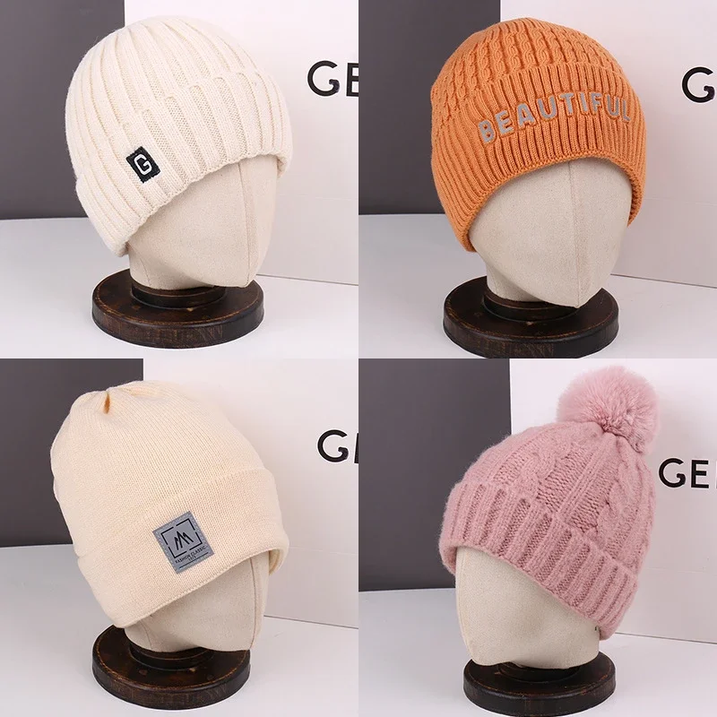 Pom Pom Knit Beanie Unisex Korean