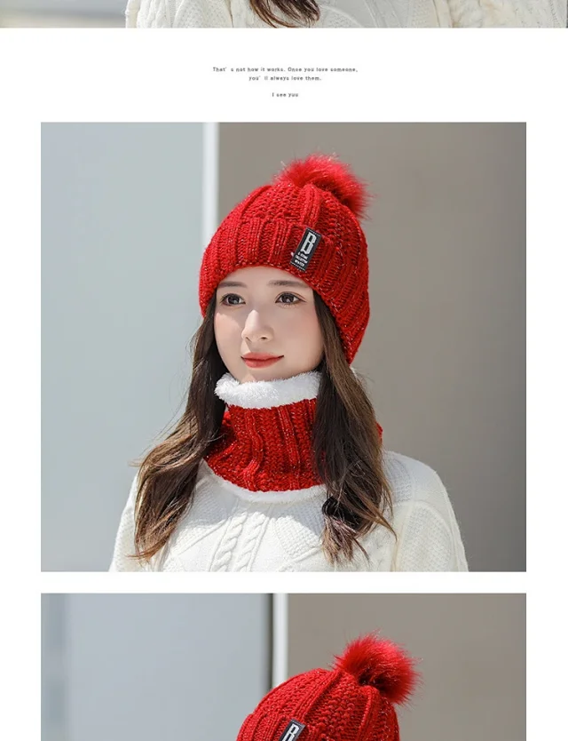 Women's Korean Fleece Knit Winter Beanie Detail