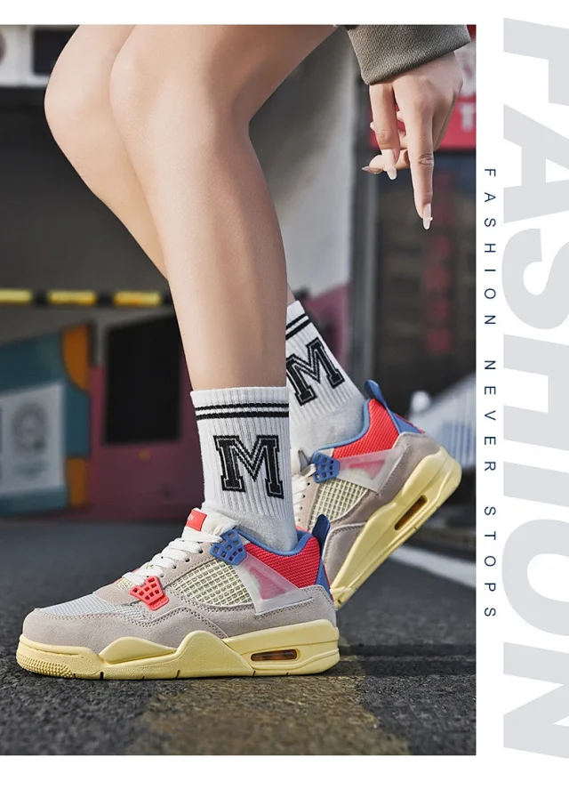 AJ4 White Cement University Blue Unisex Detail
