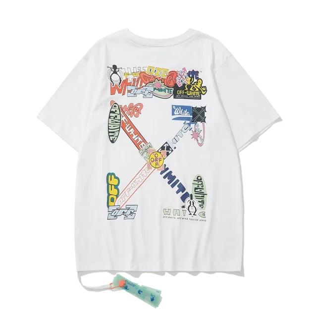 Unisex Cartoon Graffiti Arrow Graphic Tee Detail