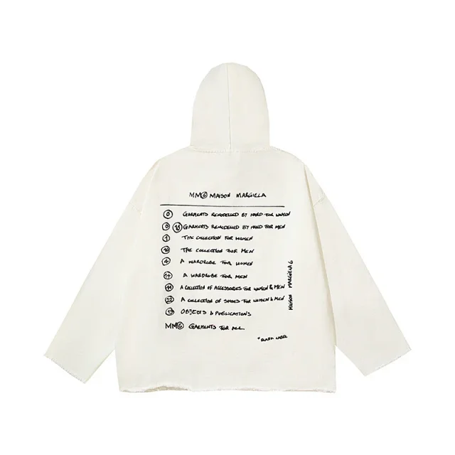 Maison Margiela Unisex Distressed Denim Hoodie Detail