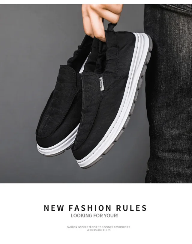 Old Beijing Men's Slip-on Canvas Shoes Detail