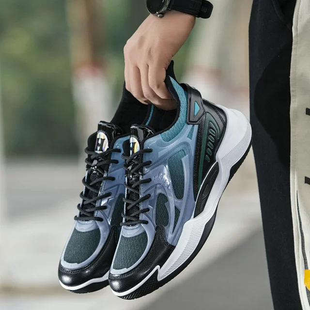 ForeignTrade Men's Knit Basketball Shoes Low-Cut Detail