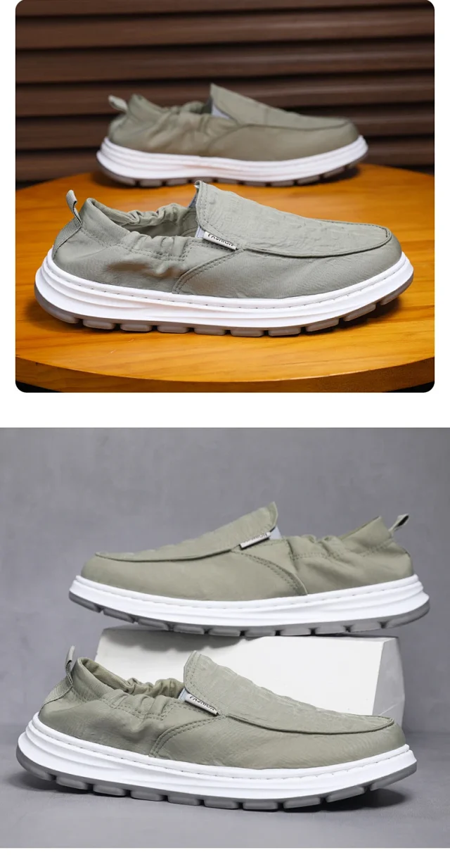 Old Beijing Men's Slip-on Canvas Shoes Detail