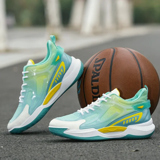 ForeignTrade Men's Knit Basketball Shoes Low-Cut Detail