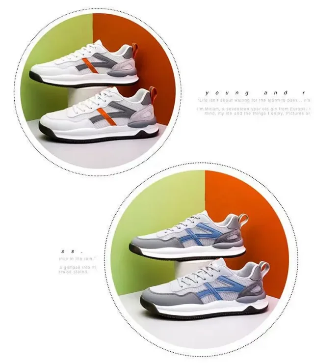 Men's Breathable Flyknit Running Sneakers Detail