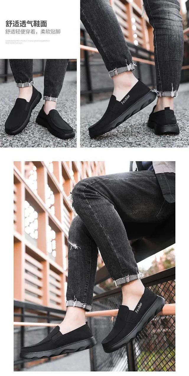 Beijing Cloth Driving Loafers, Breathable Summer Shoes for Men Detail
