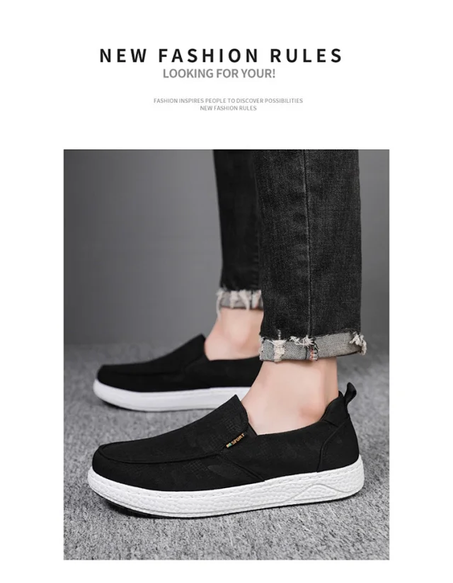 Men's Comfortable Slip-On Canvas Shoes Detail