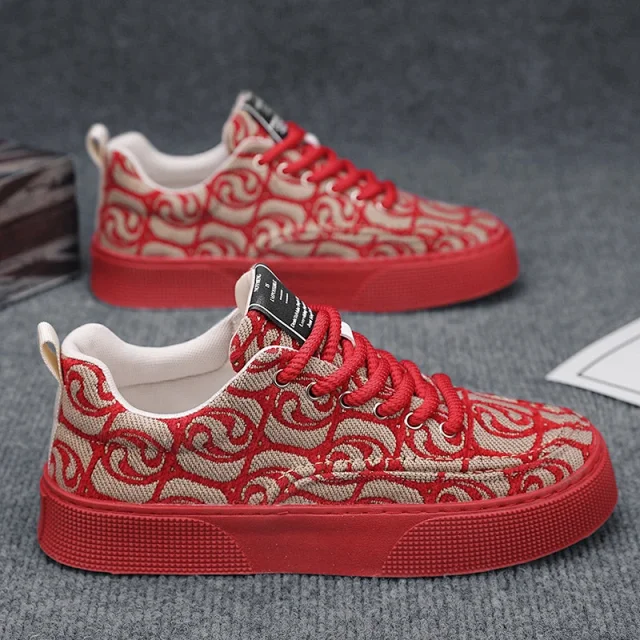 Men's Printed Flat Retro Urban Sneakers Detail