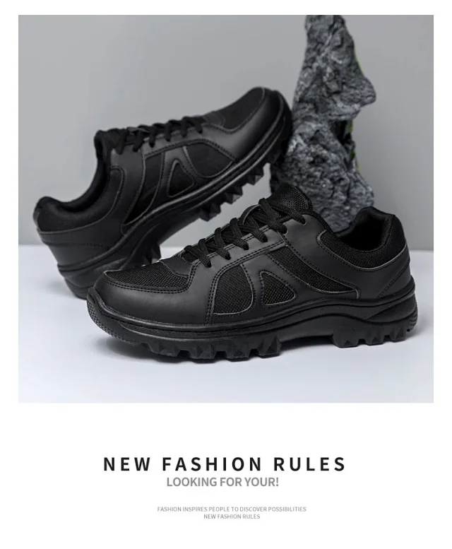 Men's Breathable Hiking Shoes Waterproof Chunky Sole Detail