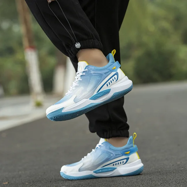 ForeignTrade Men's Knit Basketball Shoes Low-Cut Detail