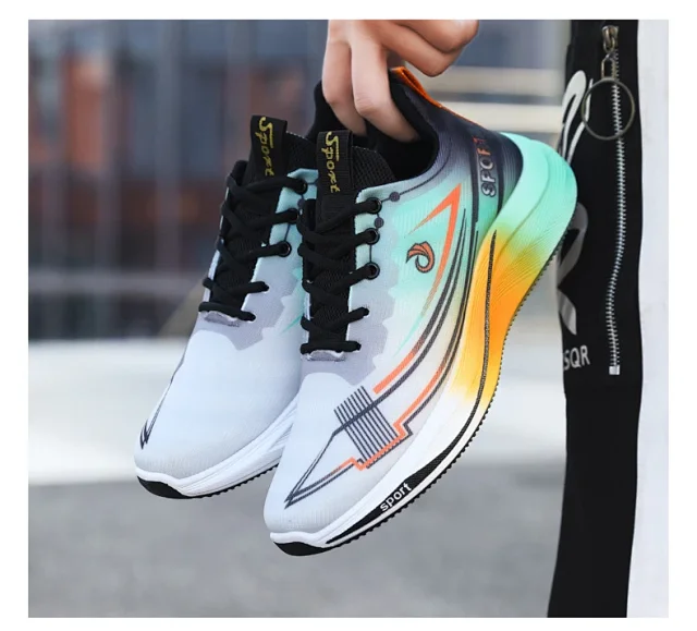 Breathable Knit Men's Cushioned Running Shoes 2025 Detail
