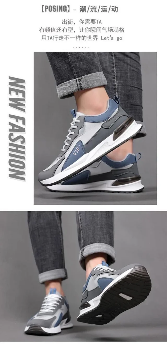 Spring Men's Lightweight Platform Running Sneakers Detail