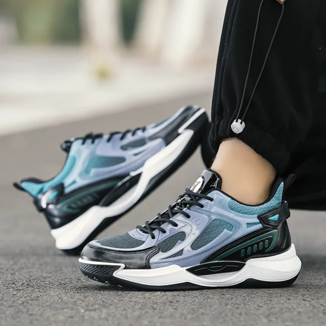 ForeignTrade Men's Knit Basketball Shoes Low-Cut Detail