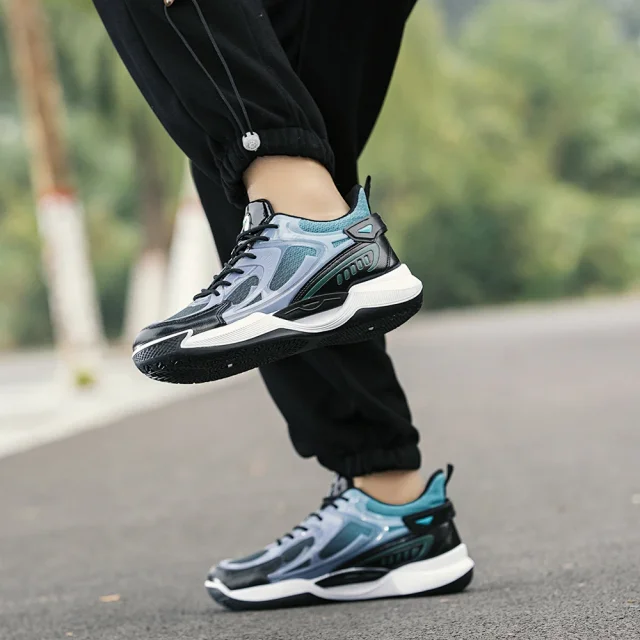 ForeignTrade Men's Knit Basketball Shoes Low-Cut Detail