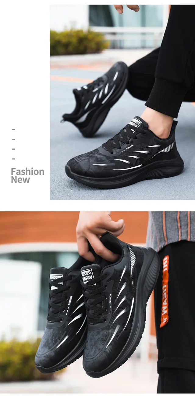 Men's Fashion Leather Low-Top Runners Detail