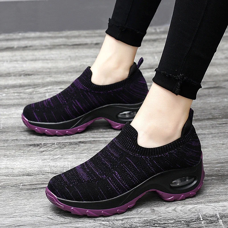 Women's Breathable Mesh Walking Slip-On Air Cushion Plus Size