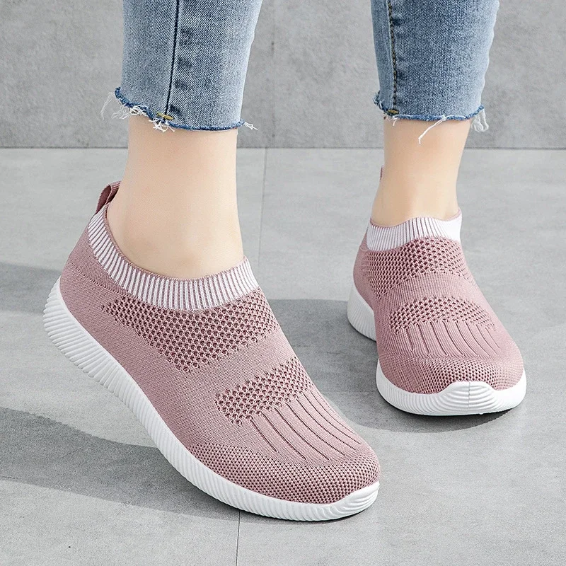 Women's Wide Width Knit Slip-On Sneakers