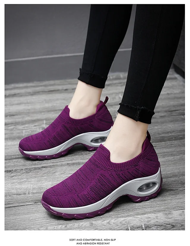 Women's Breathable Mesh Walking Slip-On Air Cushion Plus Size Detail