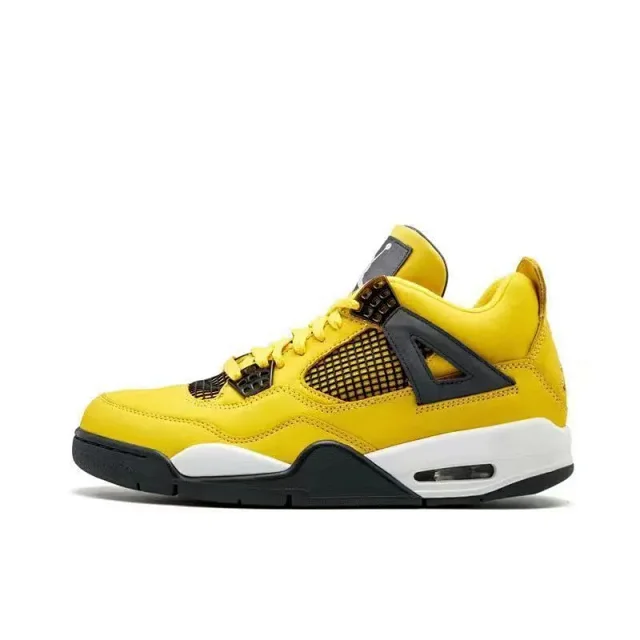 AJ4 Thunder Yellow Unisex Basketball Shoes Detail