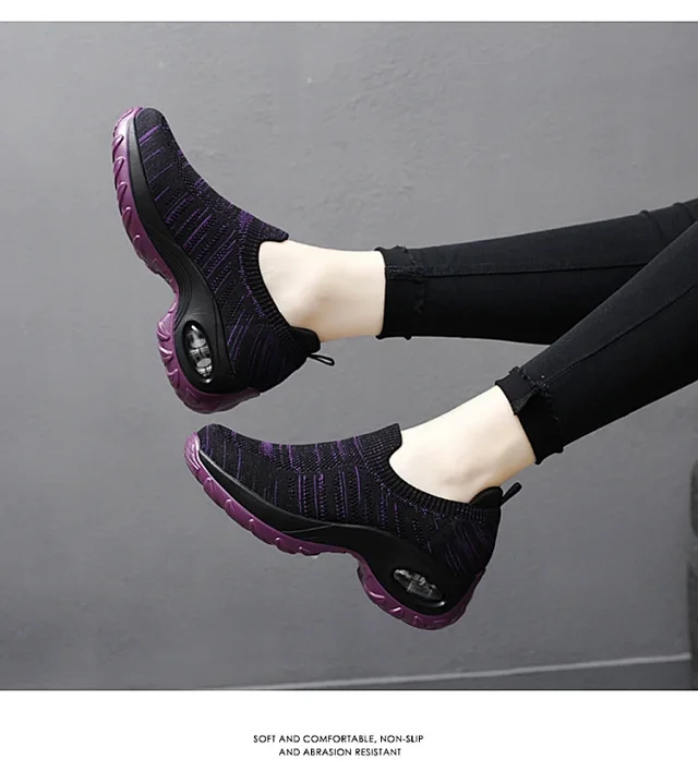 Women's Breathable Mesh Walking Slip-On Air Cushion Plus Size Detail