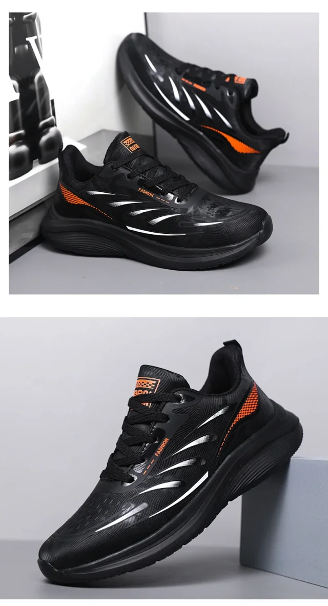 Men's Fashion Leather Low-Top Runners Detail