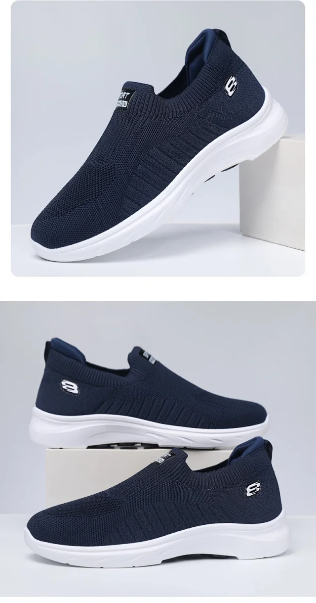 Summer New Men's Flyknit Slip-On Casual Shoes Detail