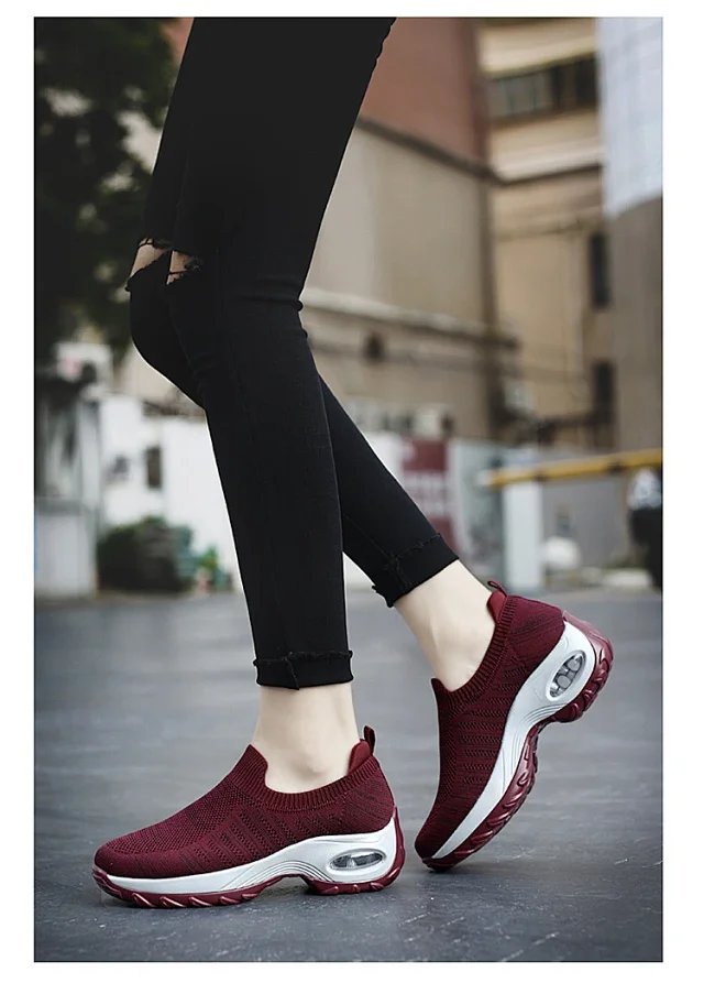 Women's Breathable Mesh Walking Slip-On Air Cushion Plus Size Detail