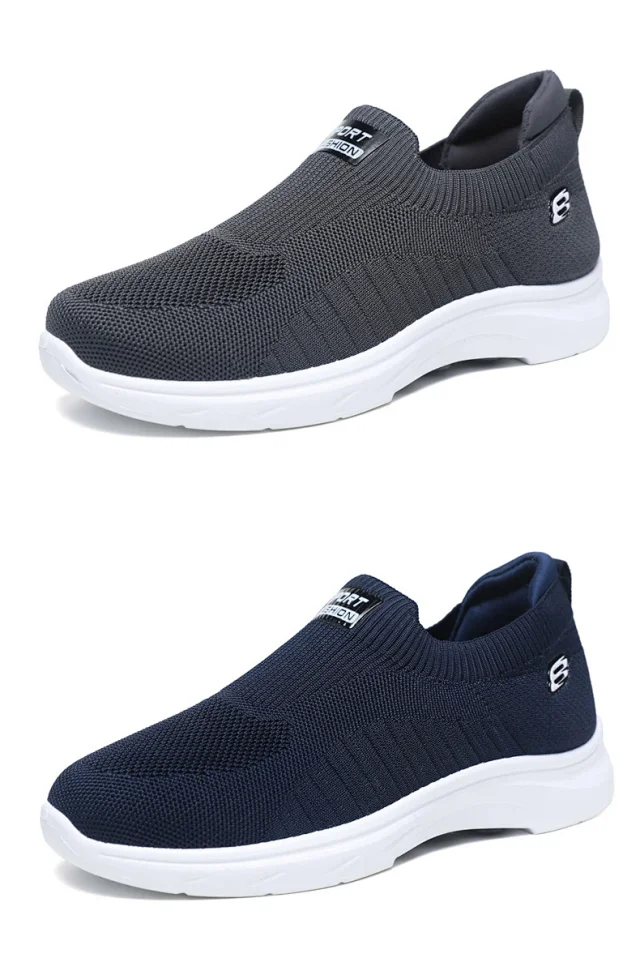 Summer New Men's Flyknit Slip-On Casual Shoes Detail