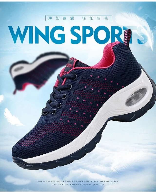 Women's Air Cushion Platform Walking Shoes Detail