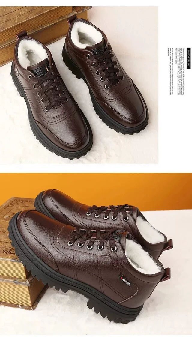 Men's Winter Thermal Plush Martins Boots Detail