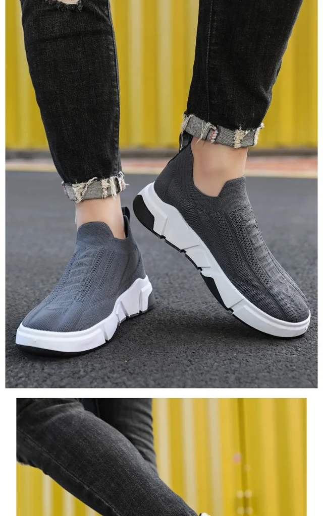 Men's Breathable Knit Slip-On Chunky Dad Shoes Detail
