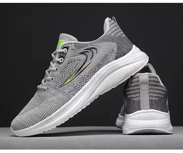 Men's Mesh Walking Sneakers with Lift Detail