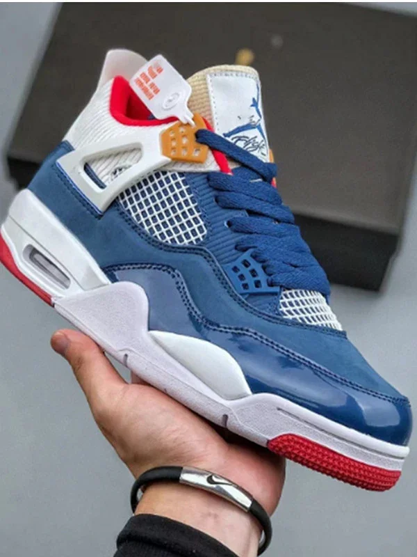 Unisex AJ4 Military Green Basketball Shoes Detail