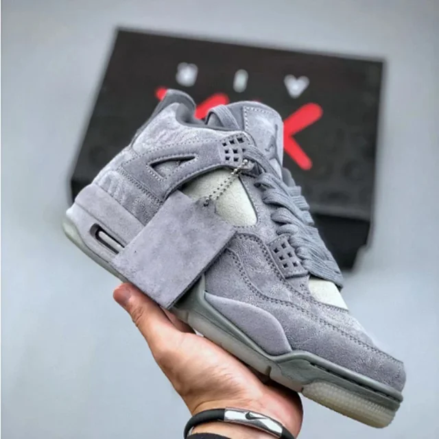 Unisex AJ4 Military Green Basketball Shoes Detail