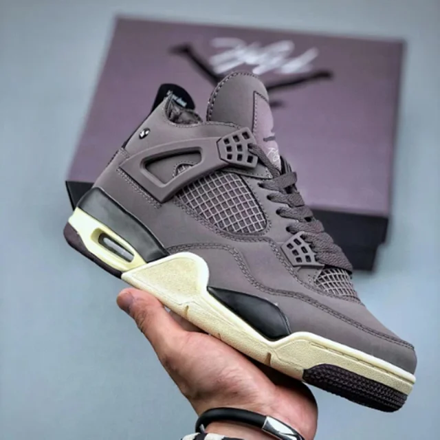 Unisex AJ4 Military Green Basketball Shoes Detail