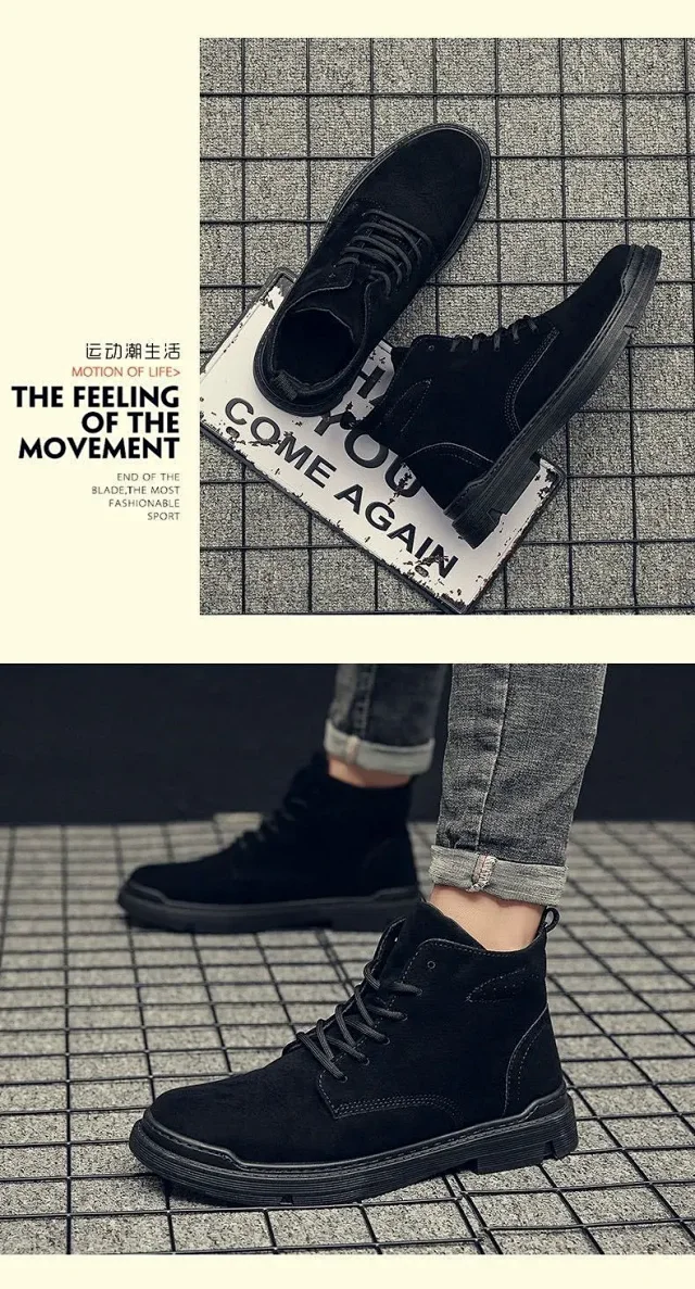 Men's British High-top Insulated Martin Boots Detail