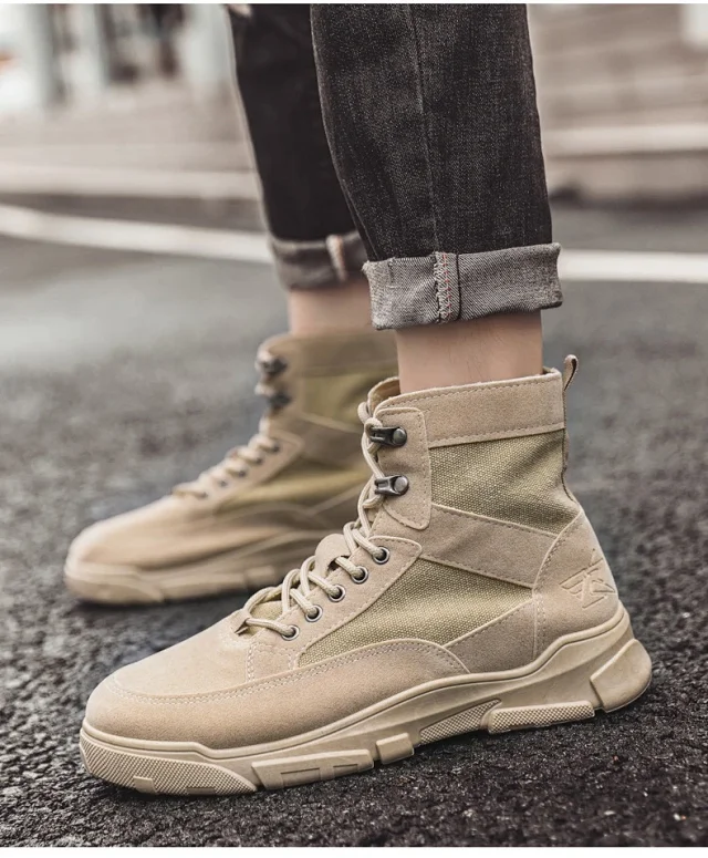 Men's Autumn High-Top Martin Lace-Up Boots Detail