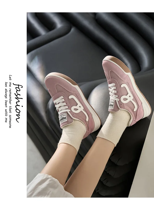 SS25 K-Style Forrest Gump Low-Top White Chunky Sneakers Detail