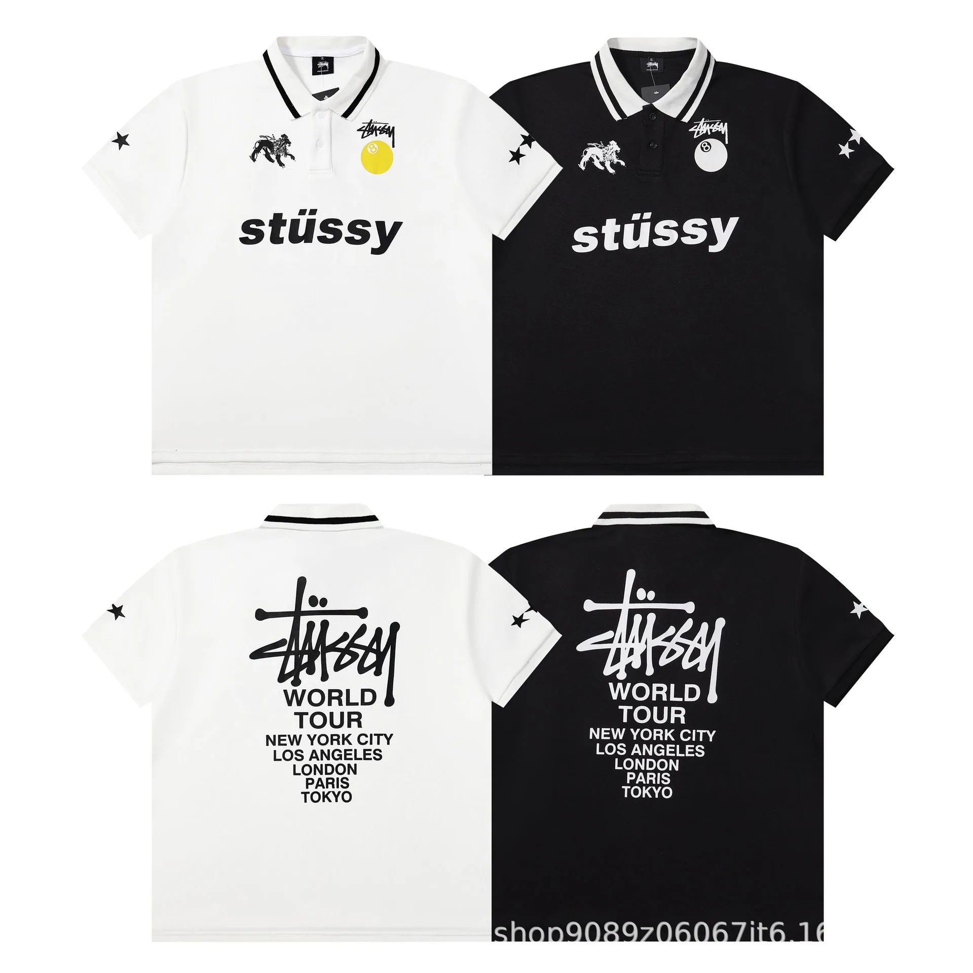 Summer Casual Unisex Polo Letter Print