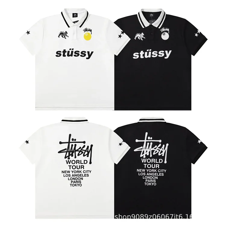 Summer Casual Unisex Polo Letter Print